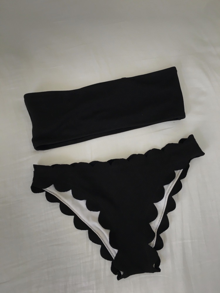 Bikini bandeau noir Zaful