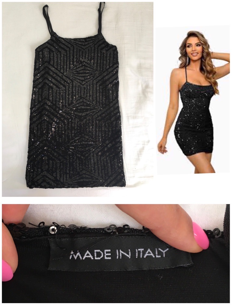 Robe soirée noire en sequins 