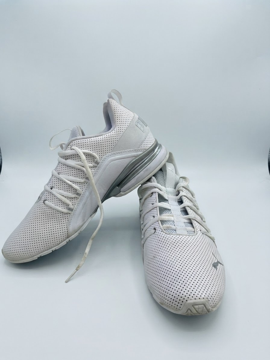 PUMA Axelion Perf Mens Shoes Size 11, Color: White/Silverver