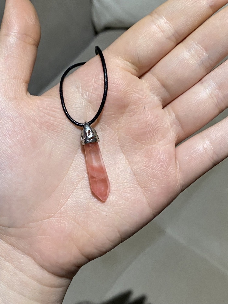 rose quartz stone charm