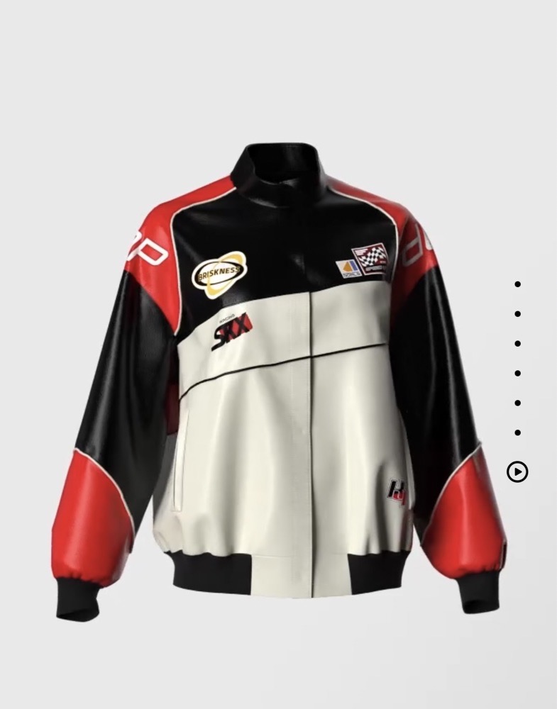 Faux leather racing bomber jacket bershka