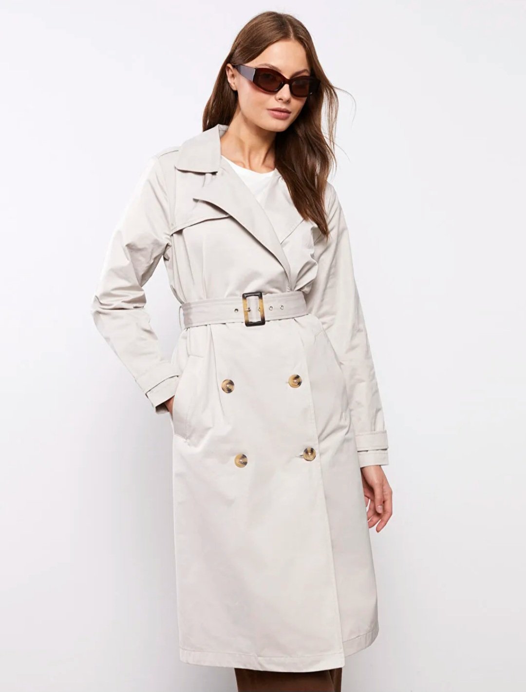Trench coat blanc cassé taille 38 coupe large