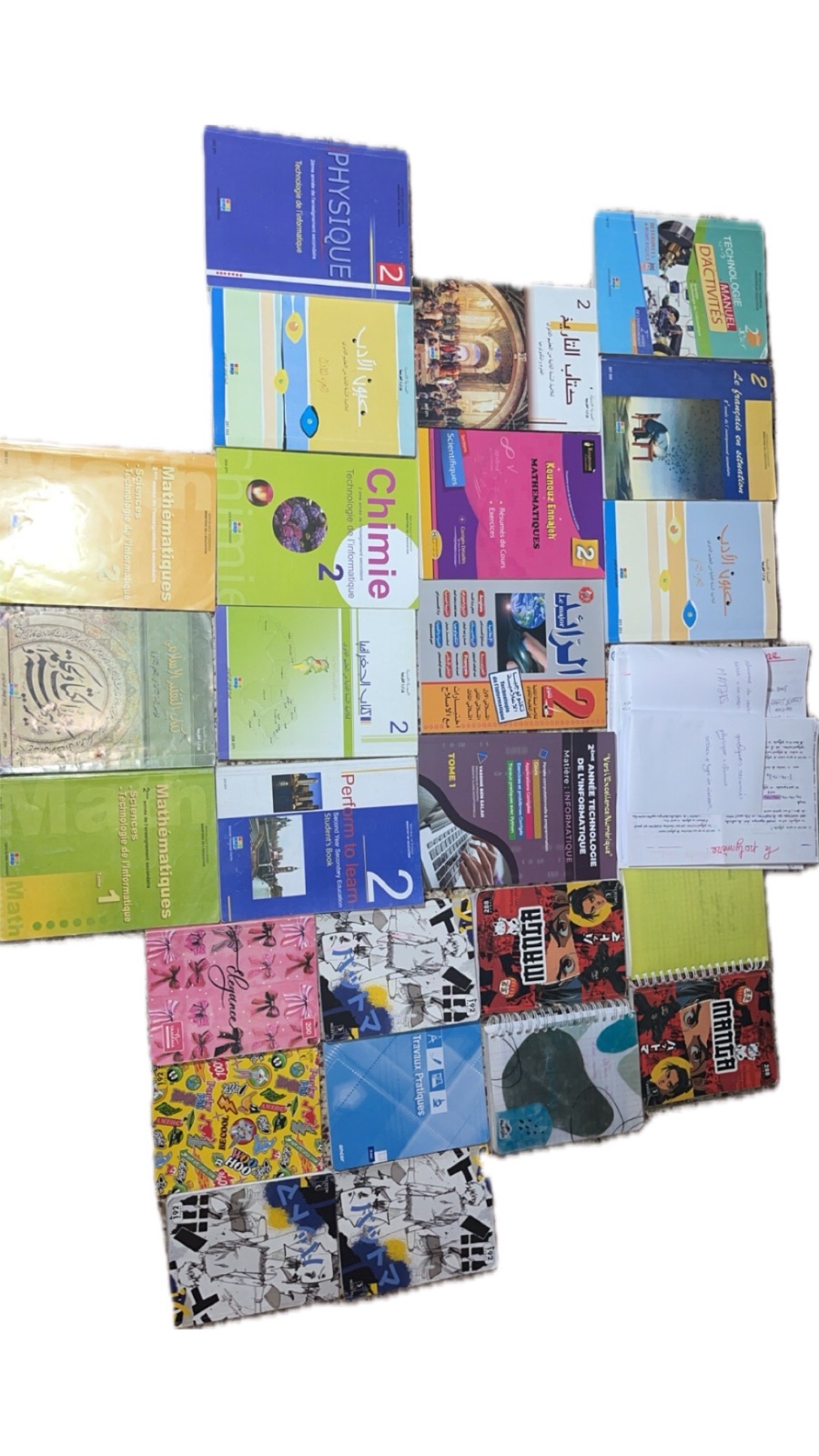 Livres , cahiers , parascolaires 2ème informatique