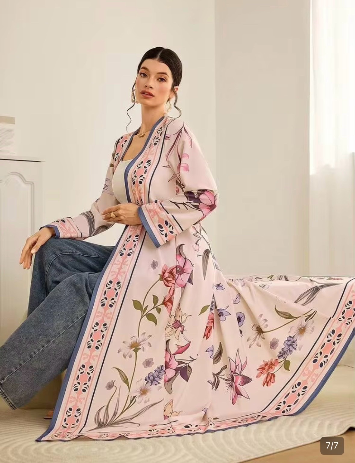 Kimono Abaya couleur pastelle
