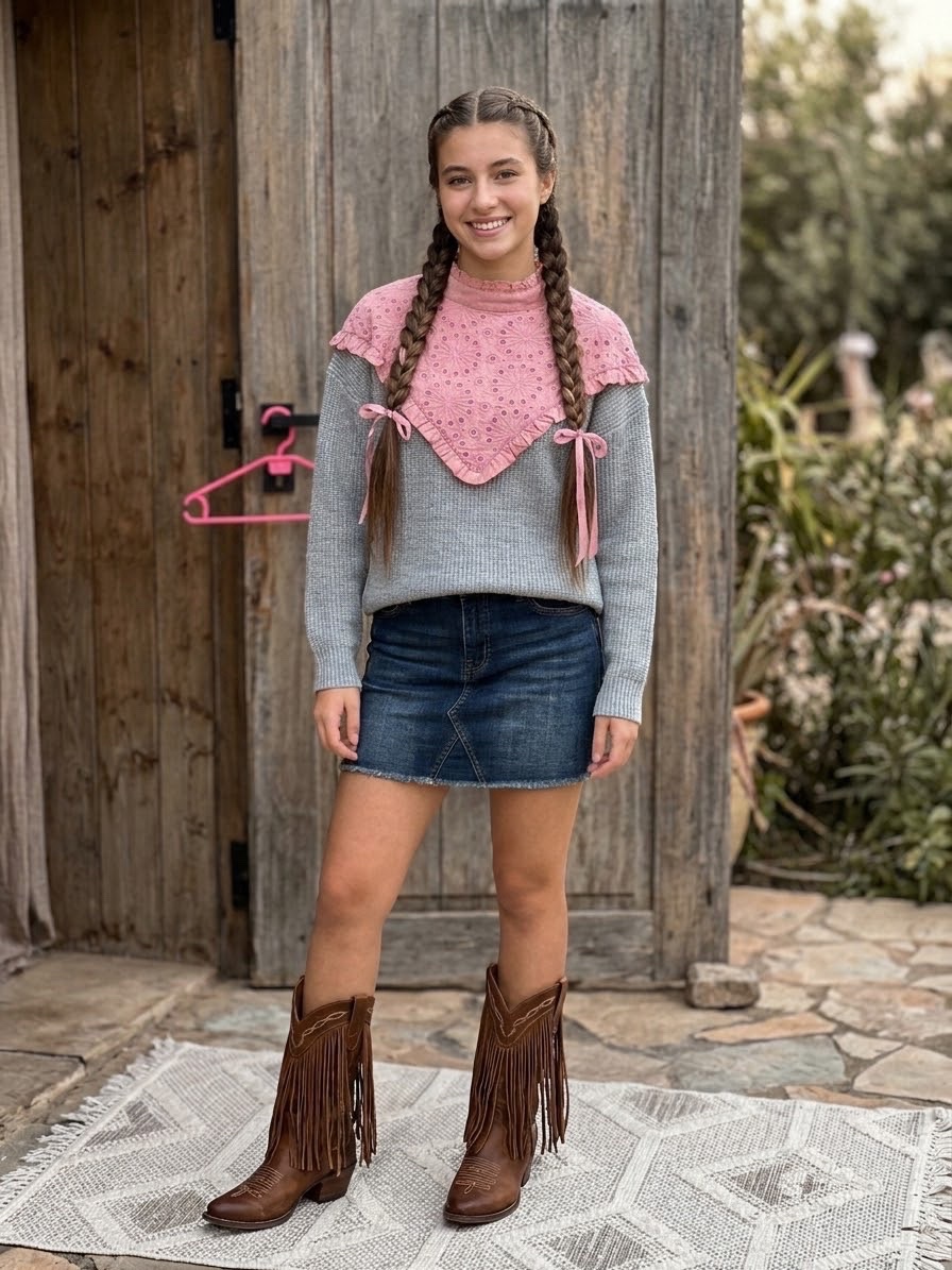 Pull laine avec detail broderie anglaise