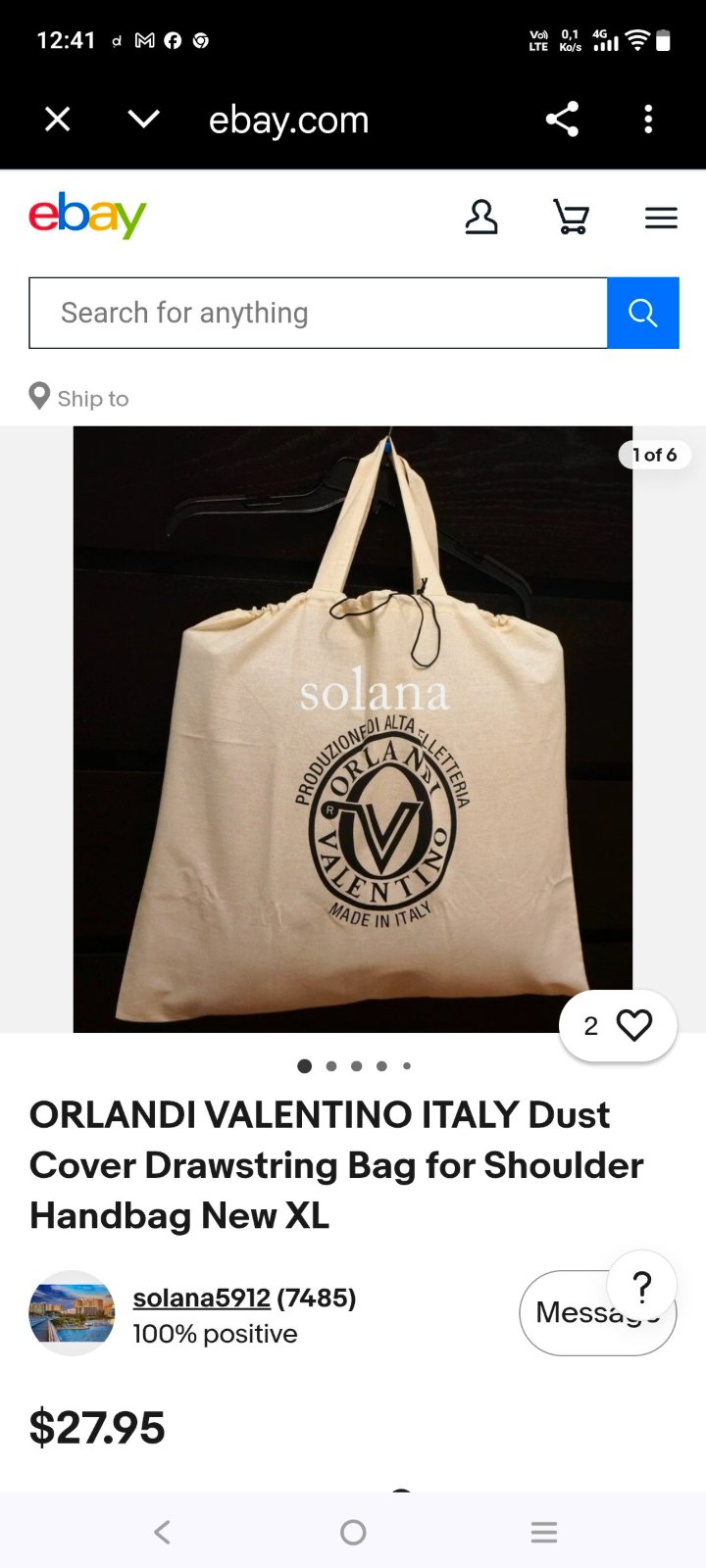 Dusbag Valentino 