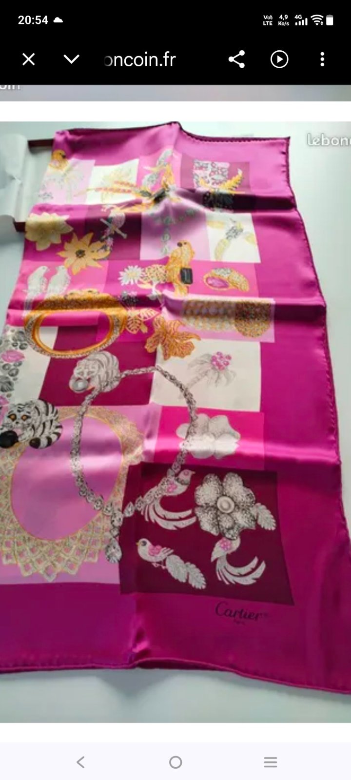 Foulard en soie cartier 