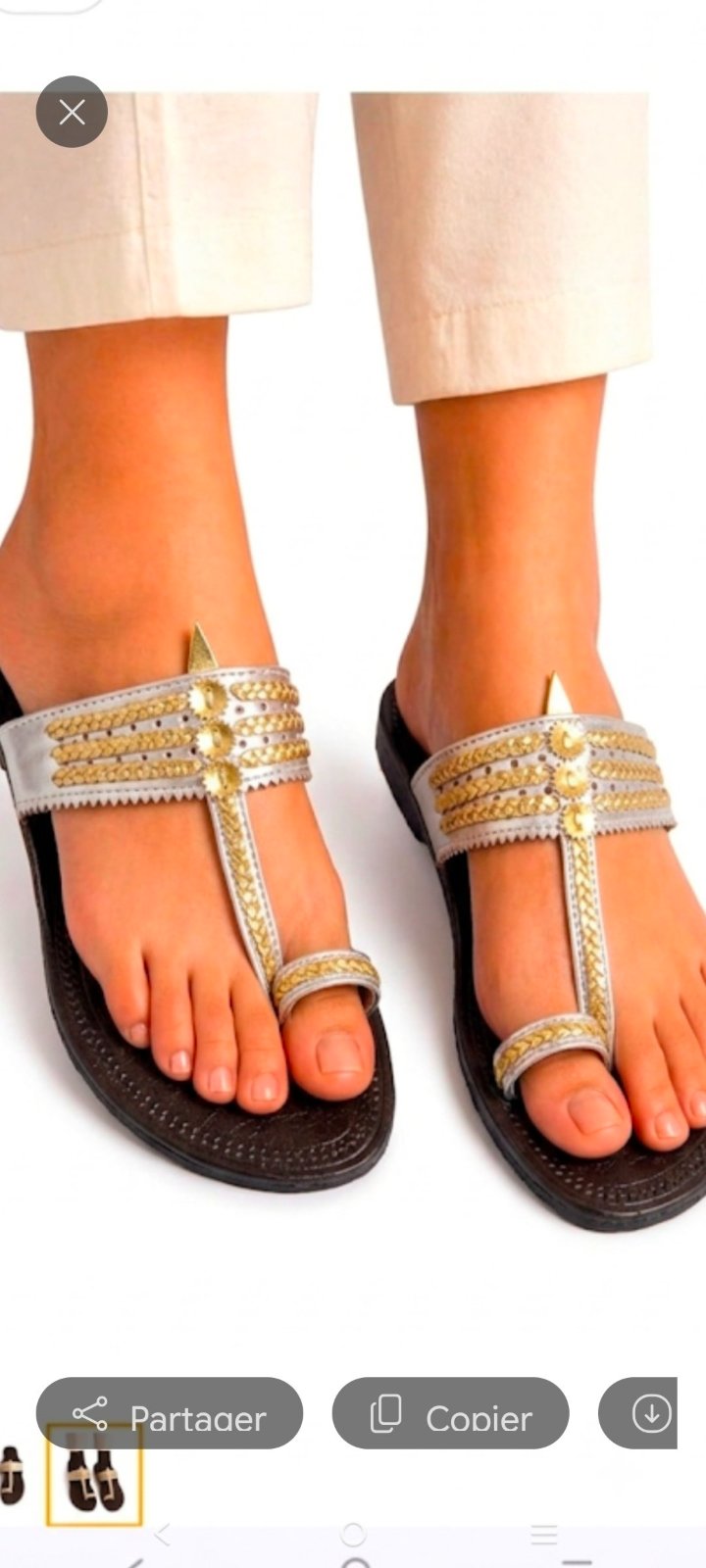 Sandales en cuir véritable 