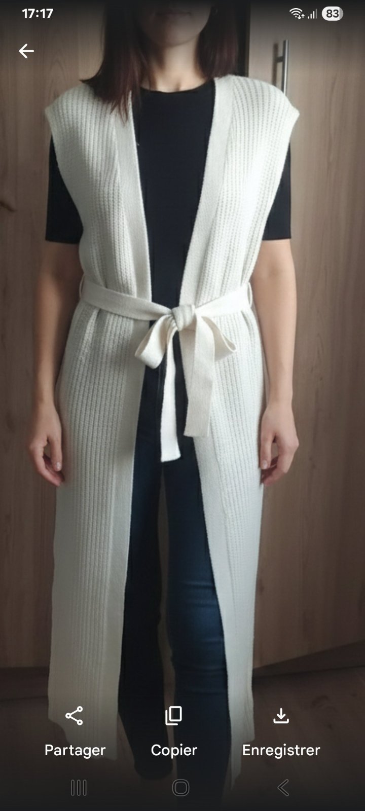 Gilet long sans manches 