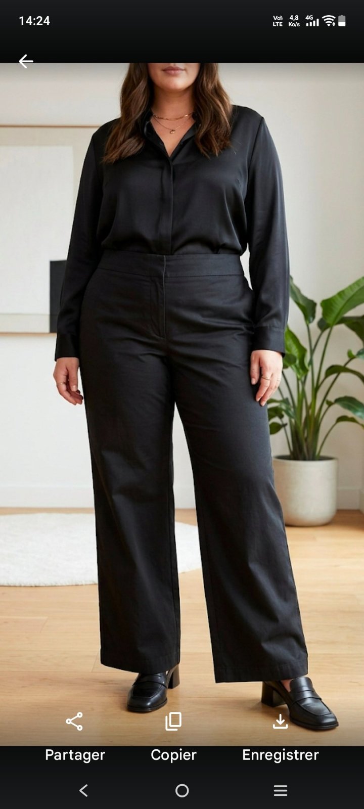 Pantalon large grande taille 