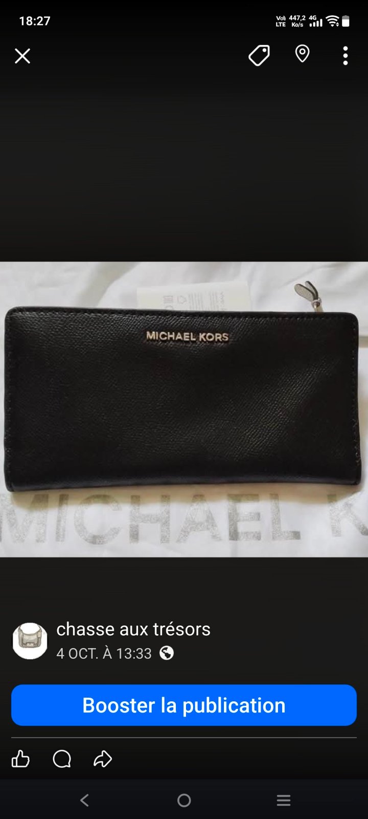 Portefeuille Michael Kors en cuir véritable 