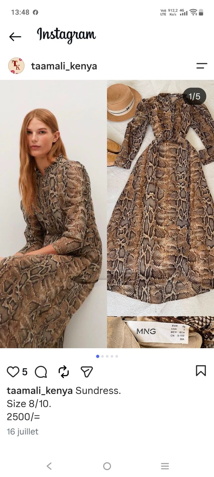 Robe longue Mango 