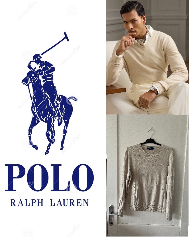 Pull Polo Ralph Lauren Col V 100% coton