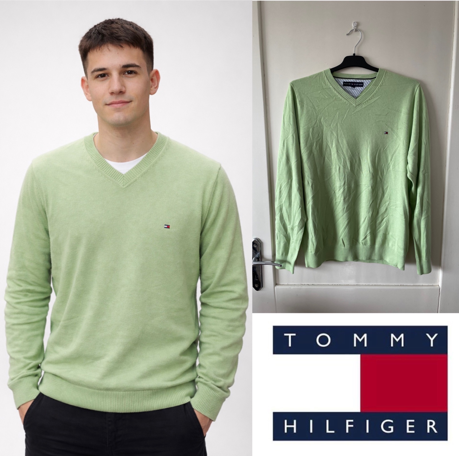 Pull Tommy Hilfiger Col V 100% coton