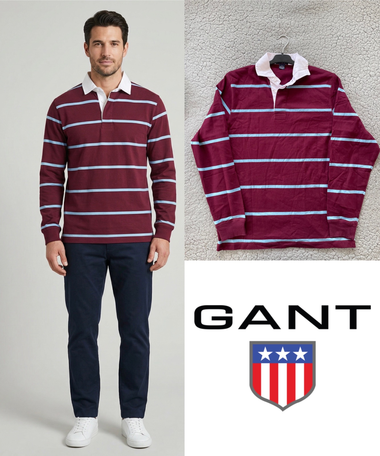 Pull Homme Gant col chemise Taille M
