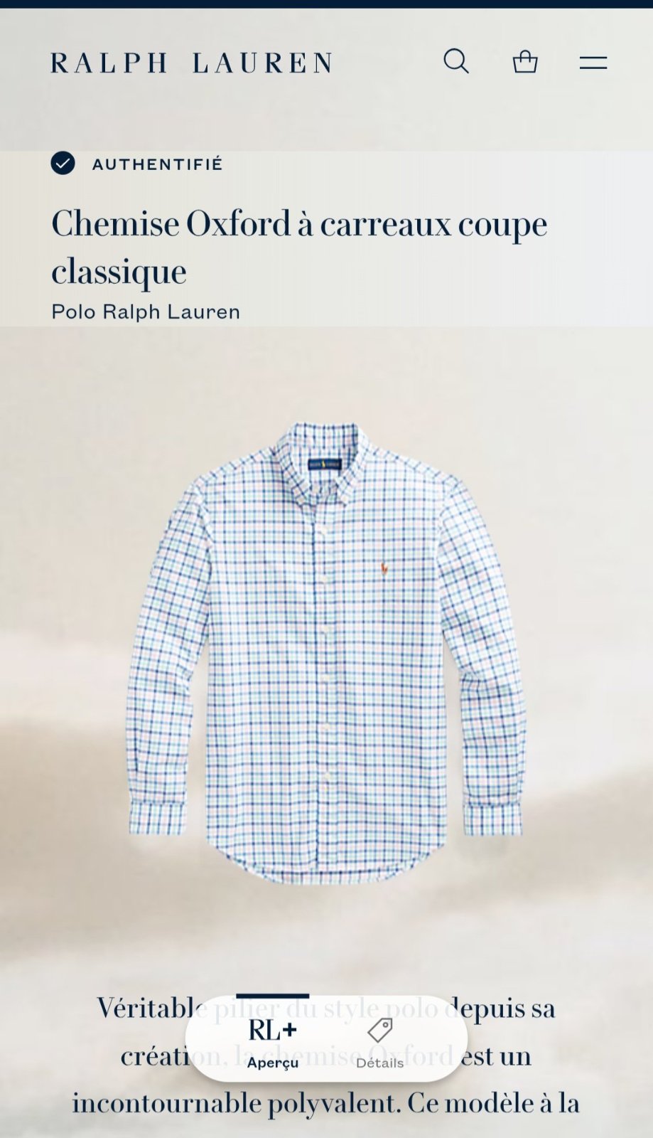 Chemise polo ralph lauren 