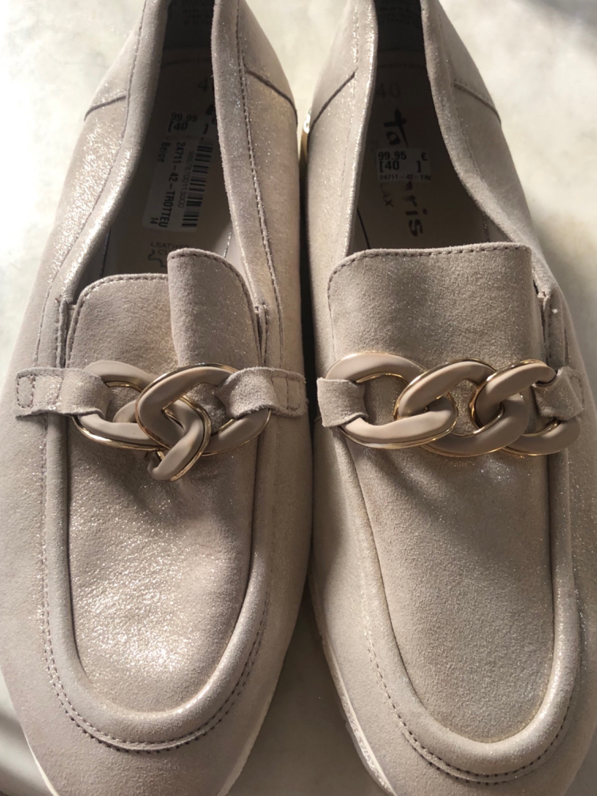 Mocassins Tamaris en cuir beige iris