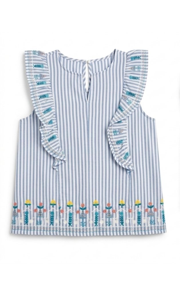 Motifs brodés avec de jolis volants