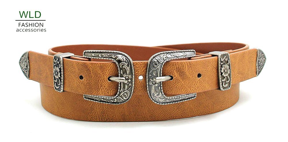 Ceinture en daim caramel