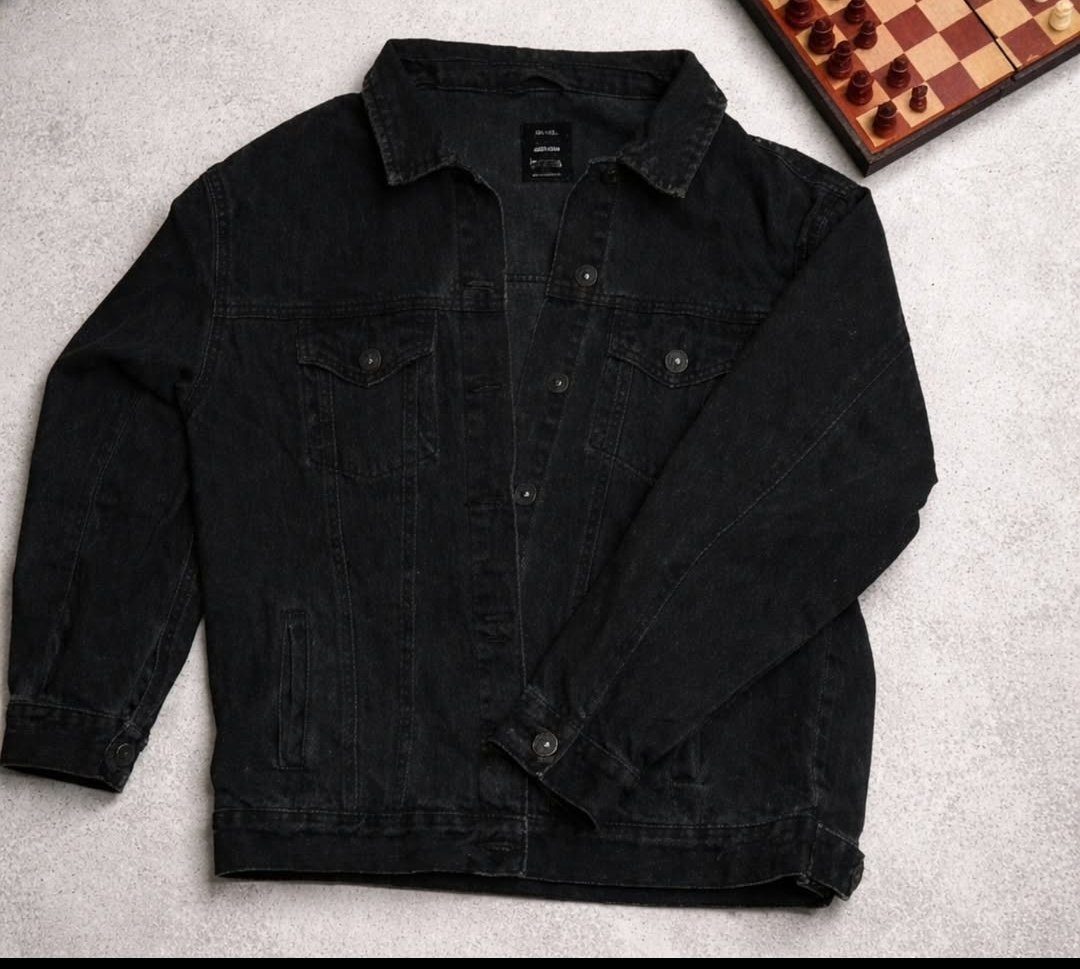 Bershka denim black jacket