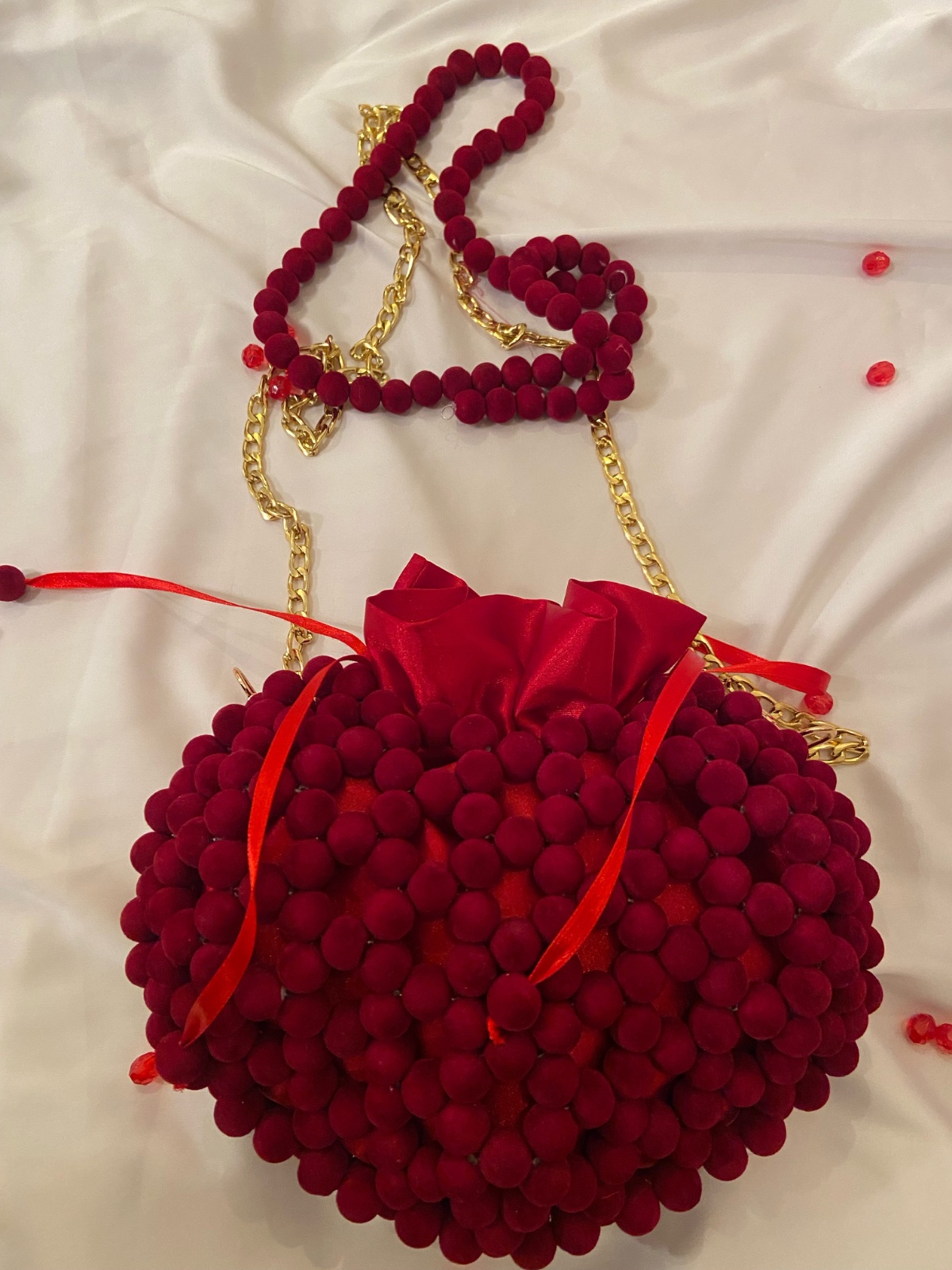 Sac perle velour