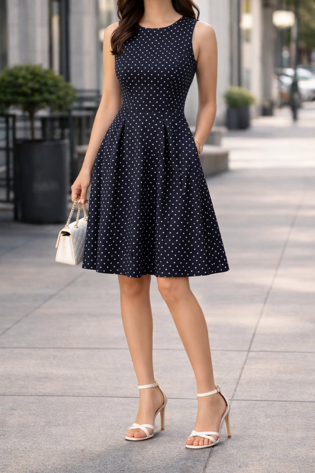Robe Bleu Roi parsemé de blanc 