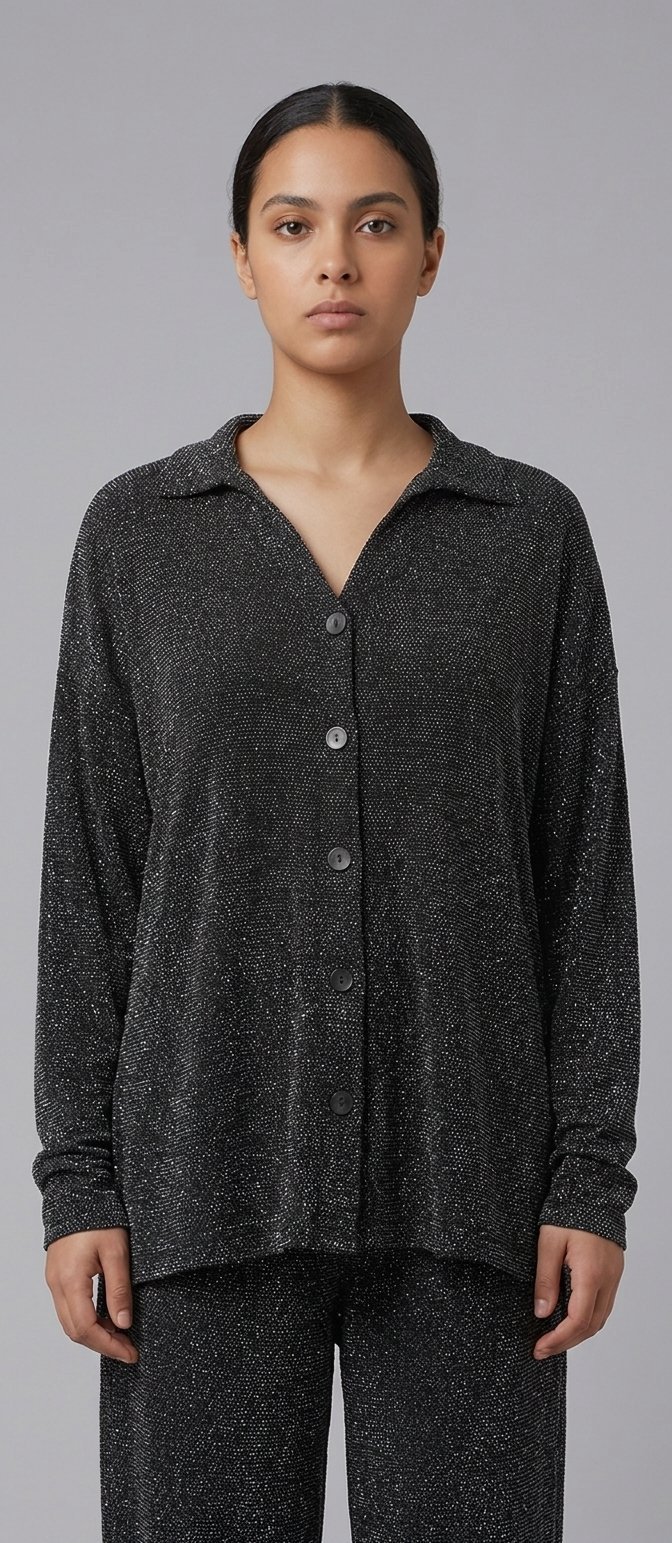 Haut/Chemise fluide brillant argenté - Boohoo