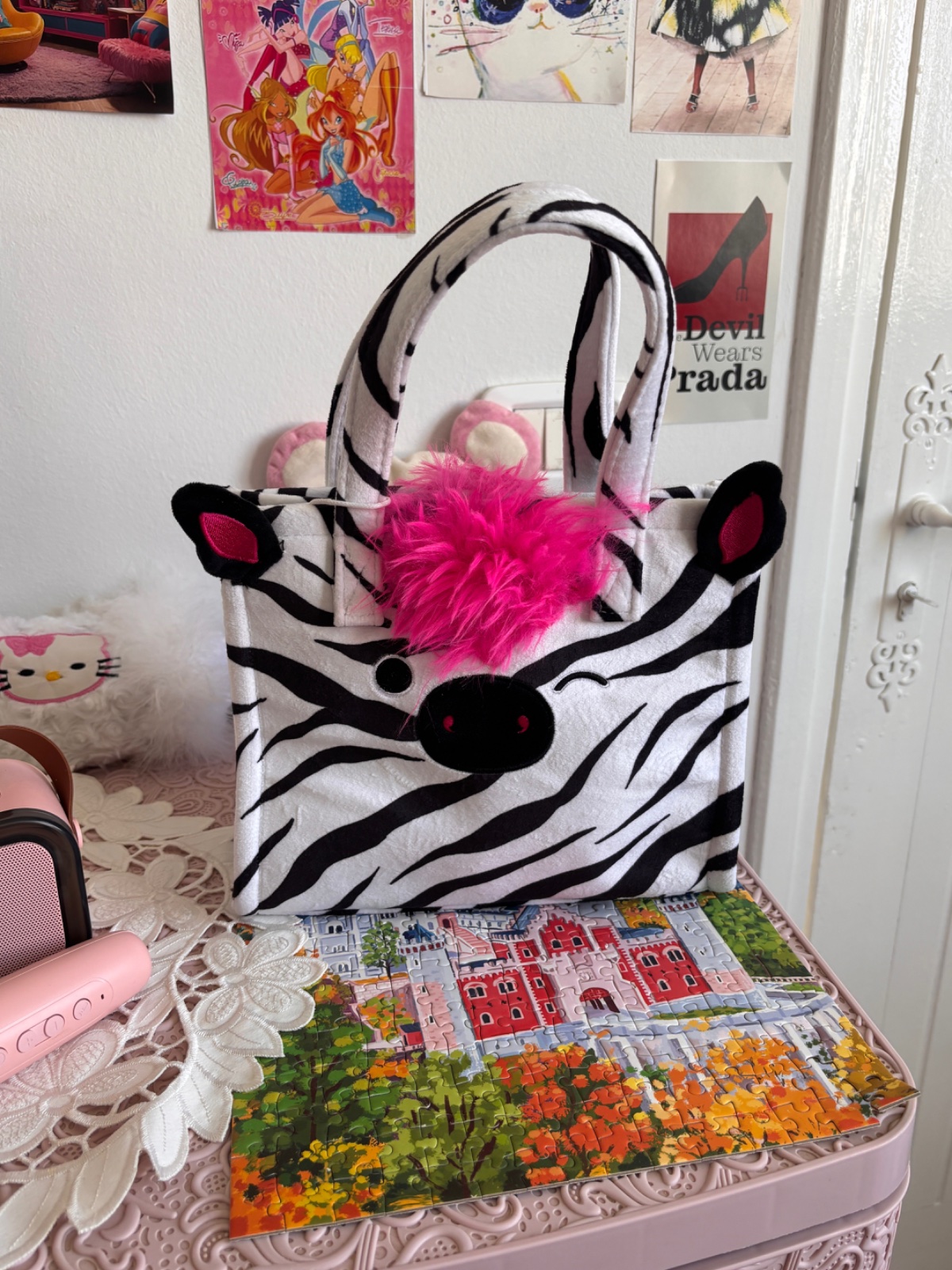 Sac Squishmallow zèbre mignon pour enfants