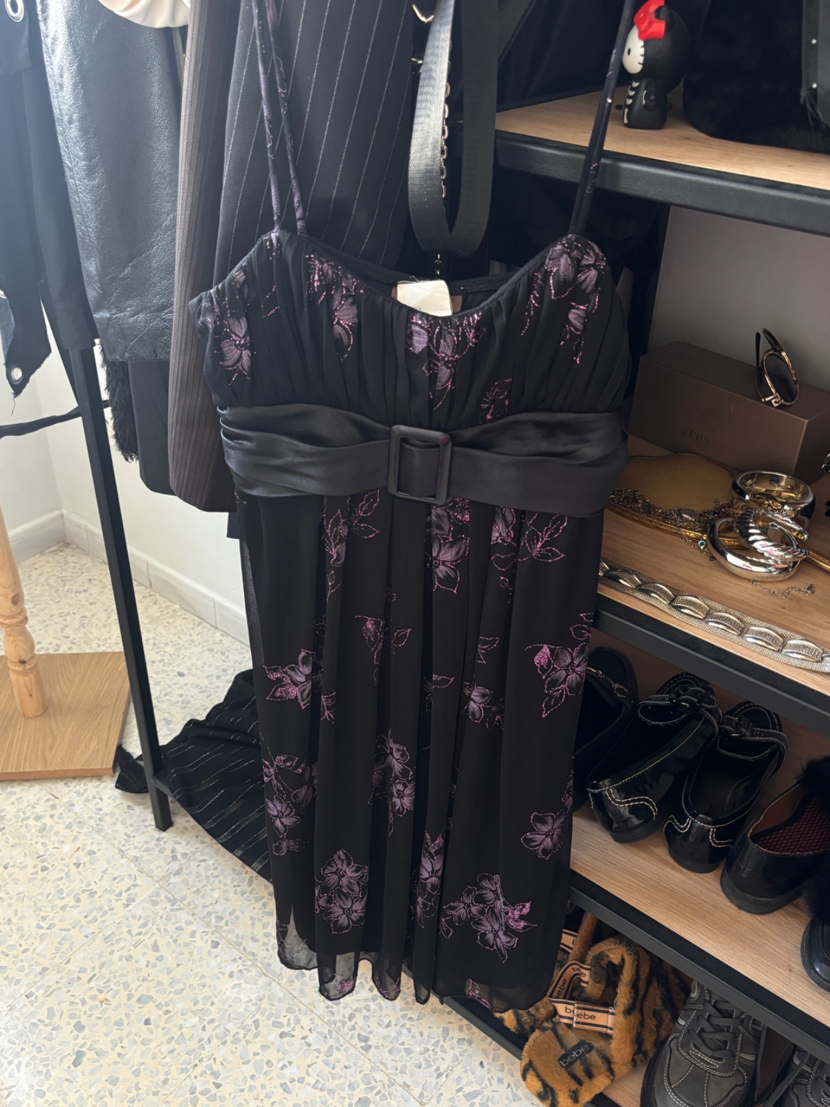 Robe d'été noire et violette taille M