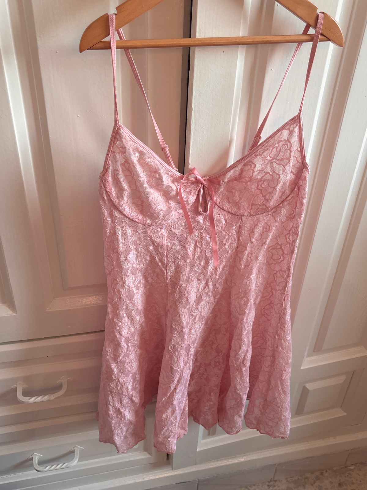 Haut de lingerie coquette rose pâle