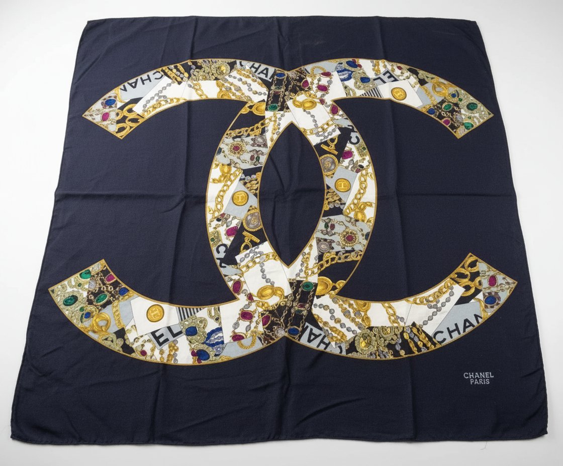 Foulard multicolore style Chanel