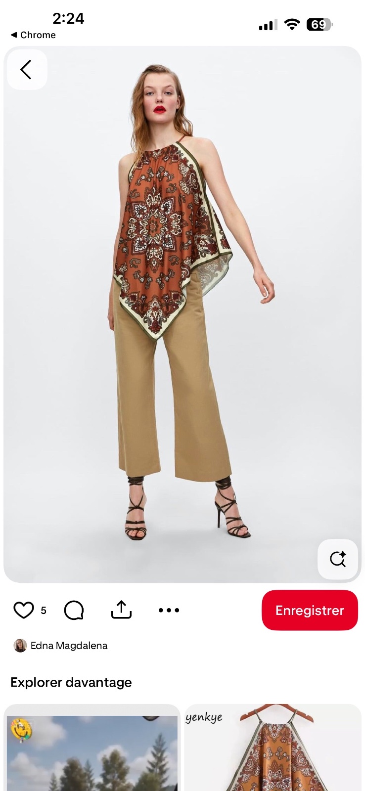 Haut zara style foulard