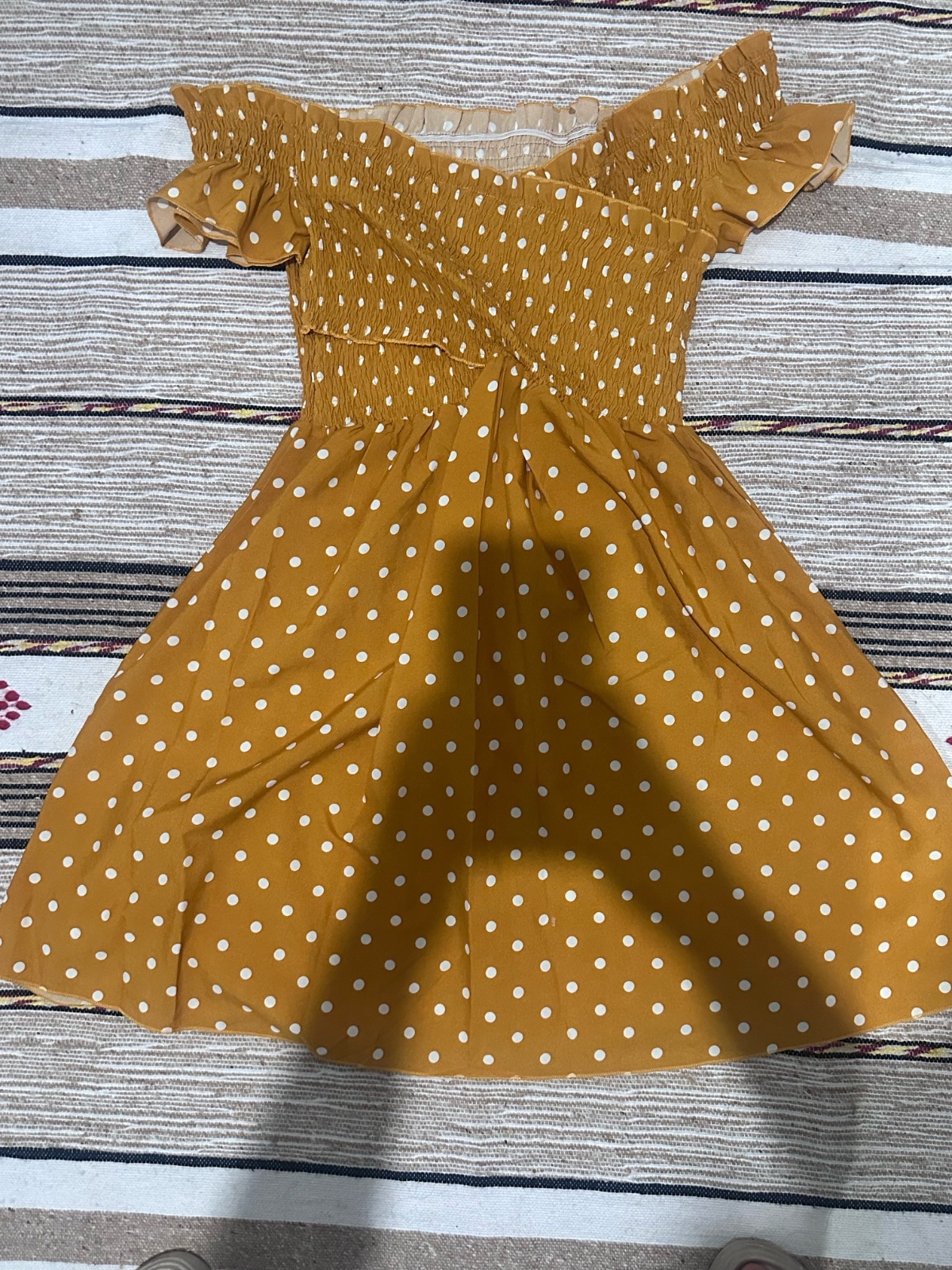 Robe polka dots jaune mautard