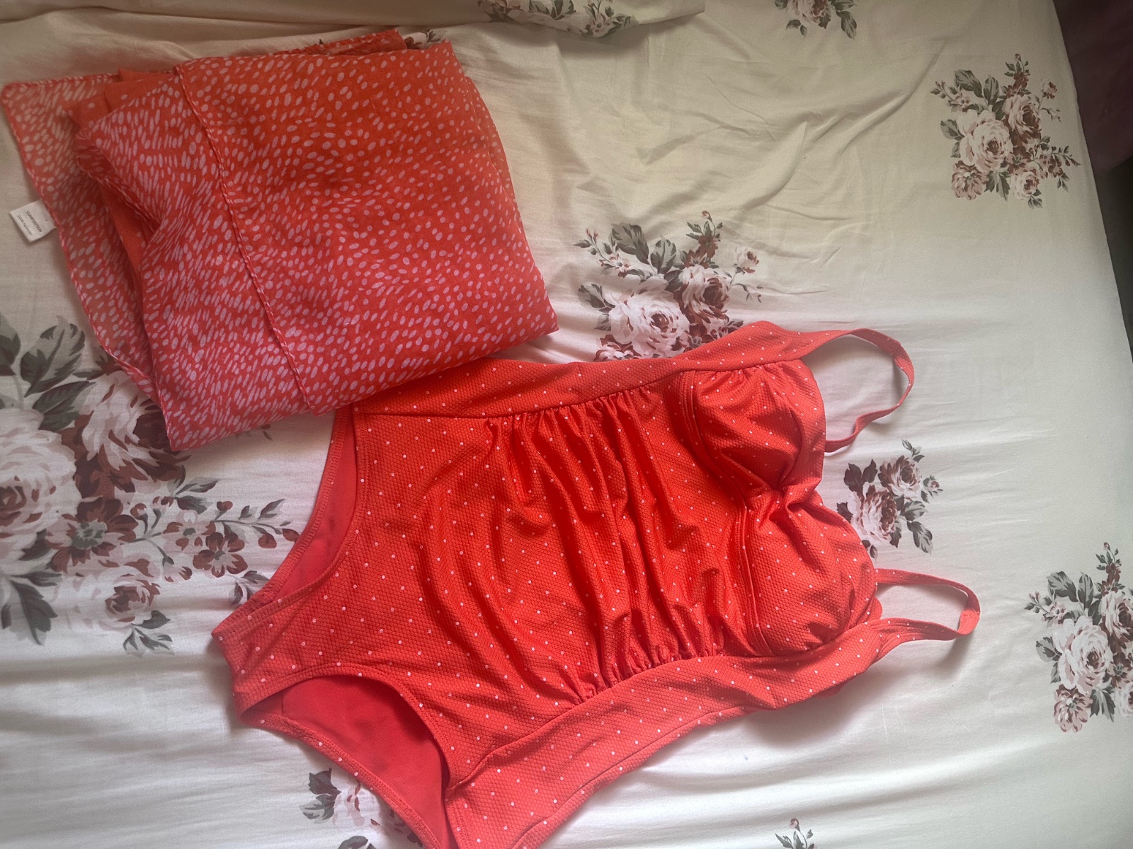 Maillot orange polkadots