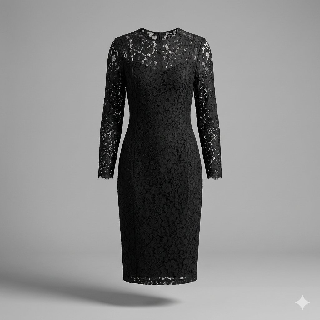 Robe en dentelle noire