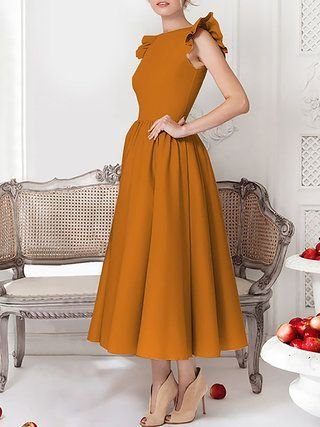 Robe jaune mi longue 