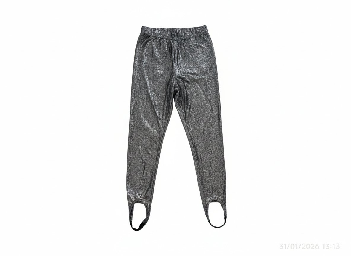 Pantalon à étriers (fuseau) argentés métallisés de la marque italienne Clementy