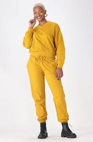Set jaune en cotton molletonné 