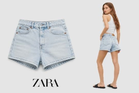 Short zara jean de couleur bleu 