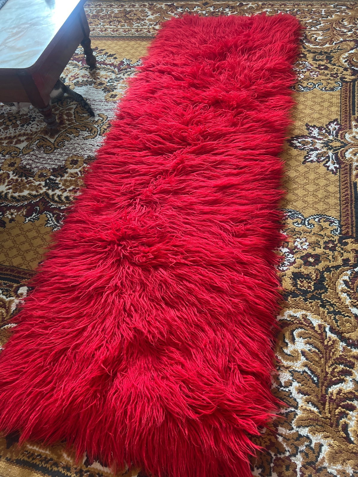Tapis Forrure Rouge