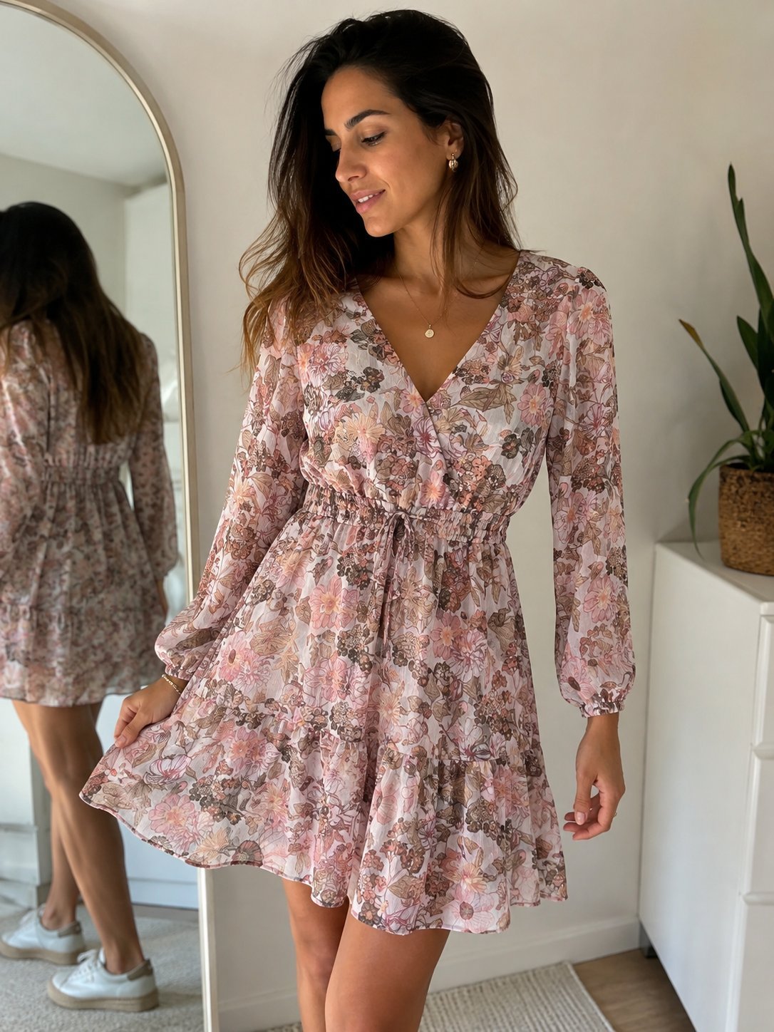 Robe mousseline fleurie 
