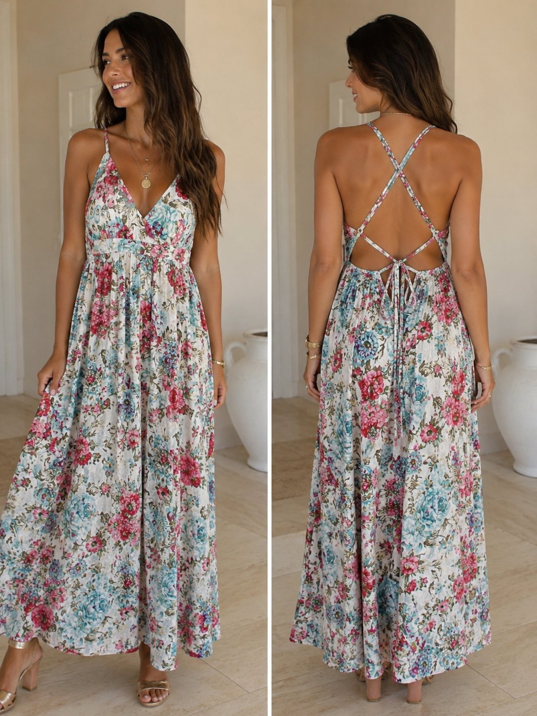 Robe bretelles longue 