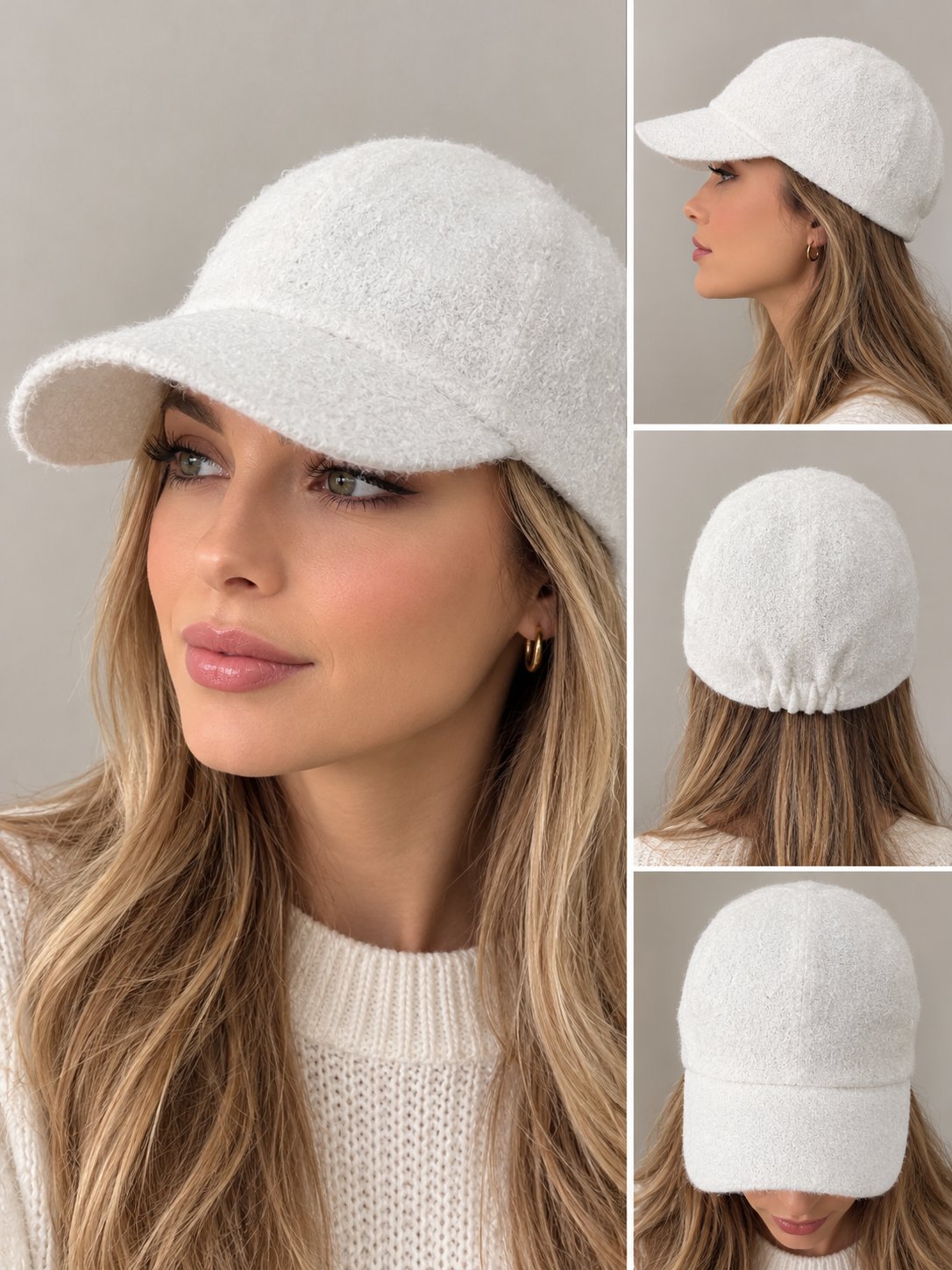 Casquette e laine blanc sal 