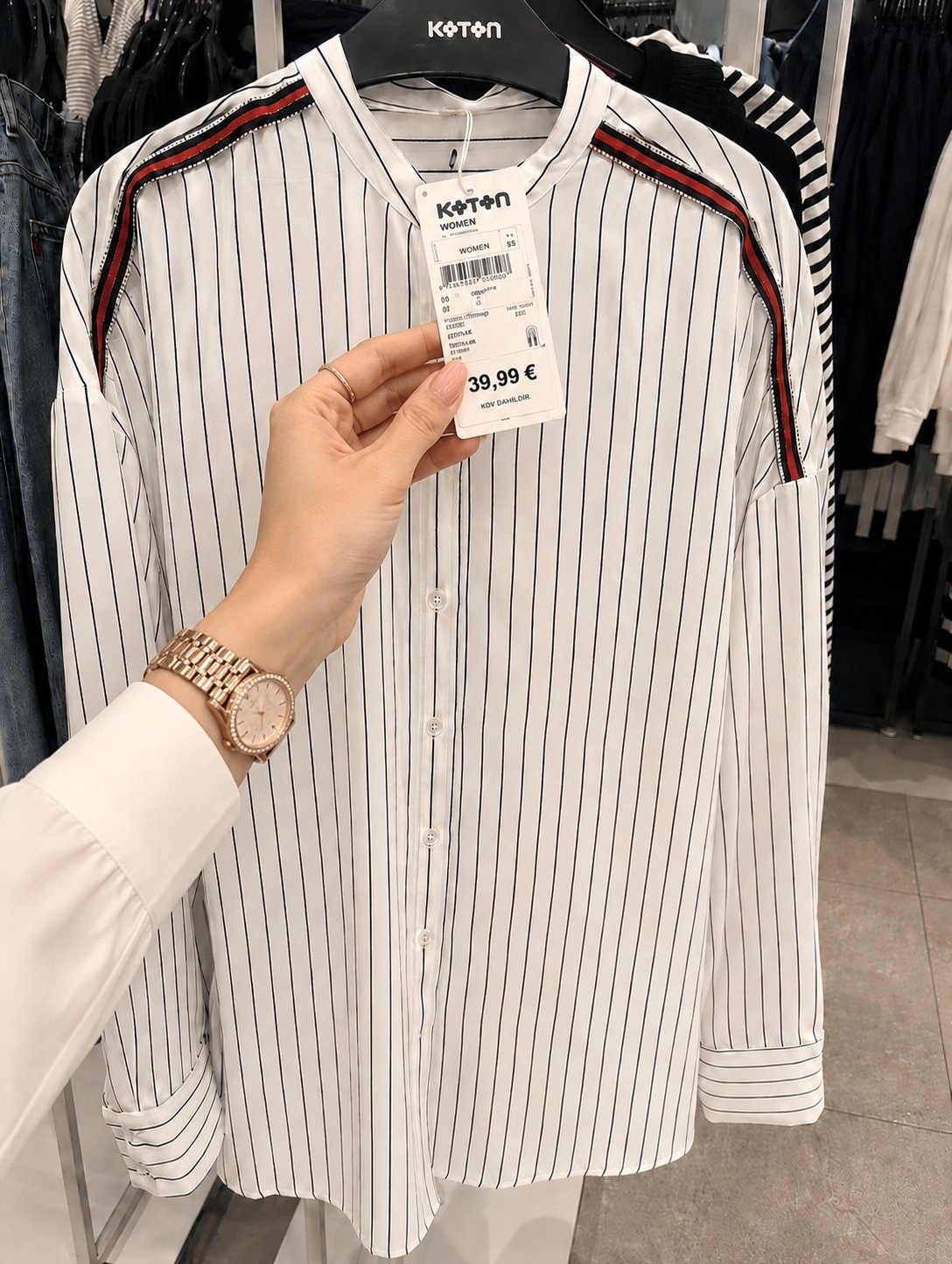 Chemise koton rayée taille 44