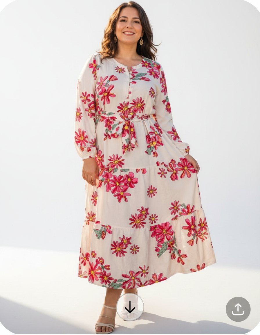 Jolie robe 9amraya fleurie avec ruban 🎀 taille 40