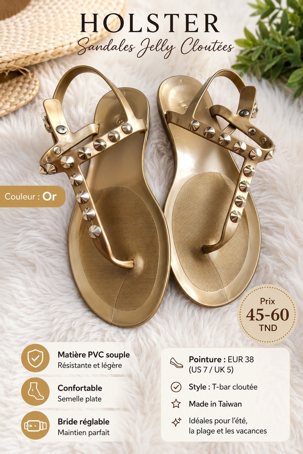 Sandales Hollister authentique en pvc jelly stylé très tendance 