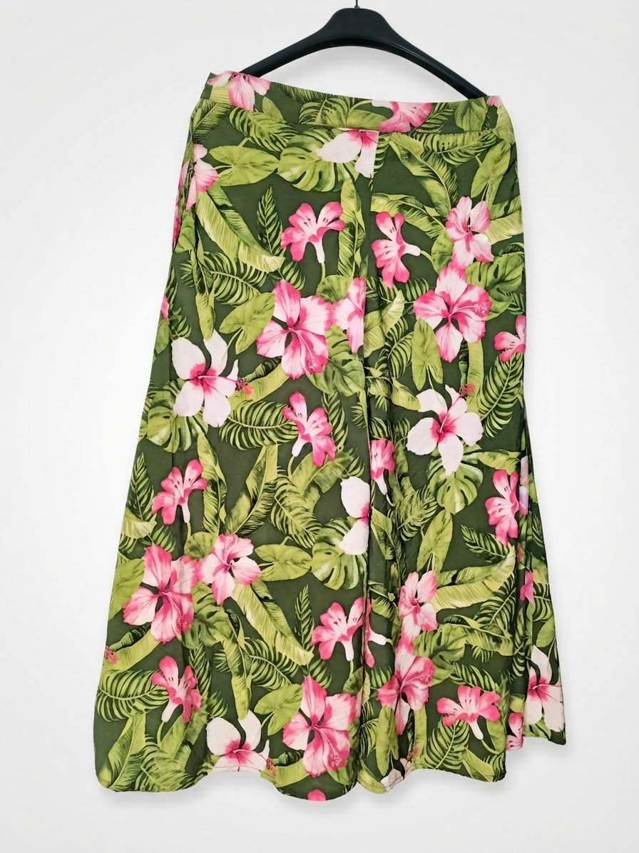 Jupe cloche imprimé tropical 