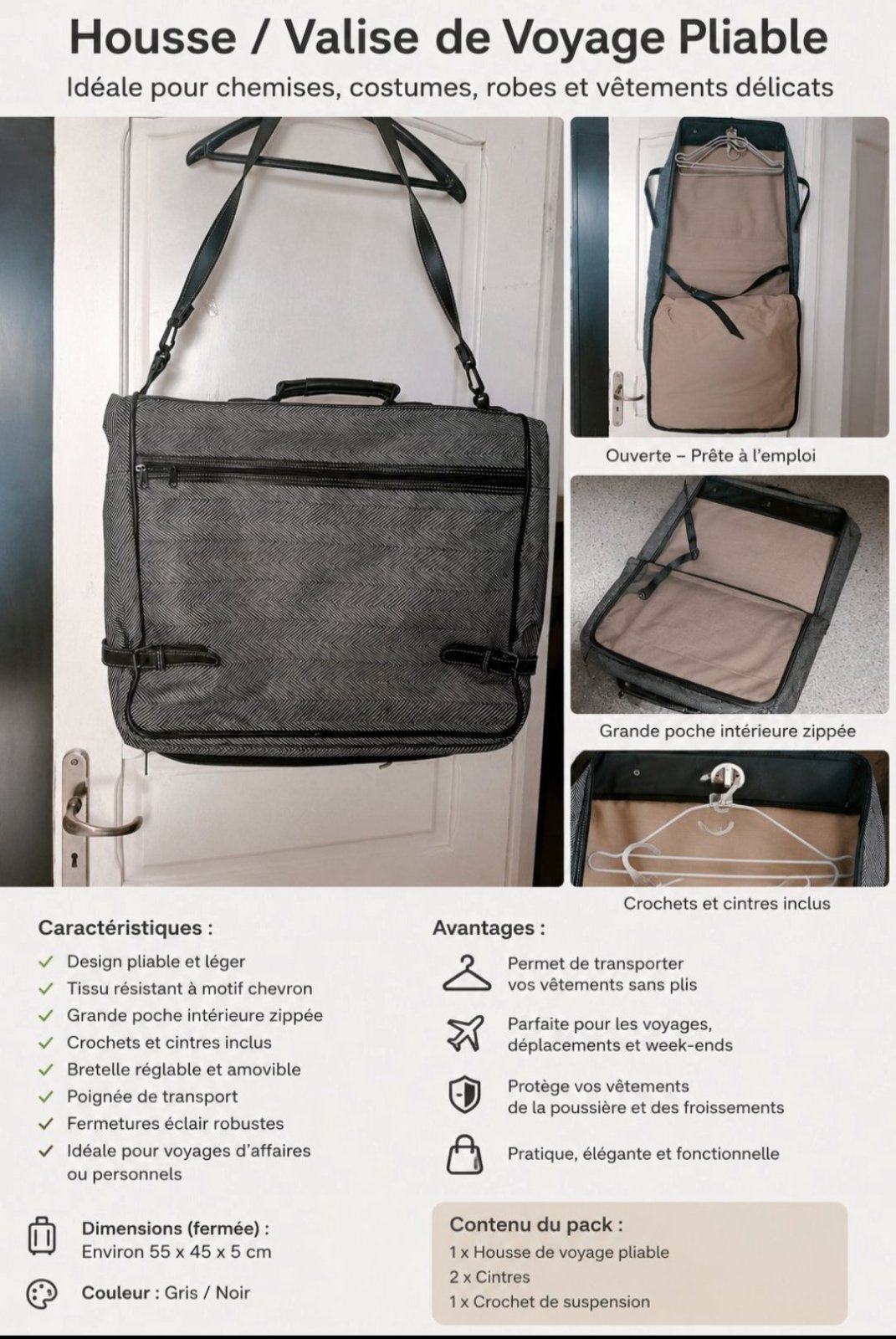 Valise housse pour voyage