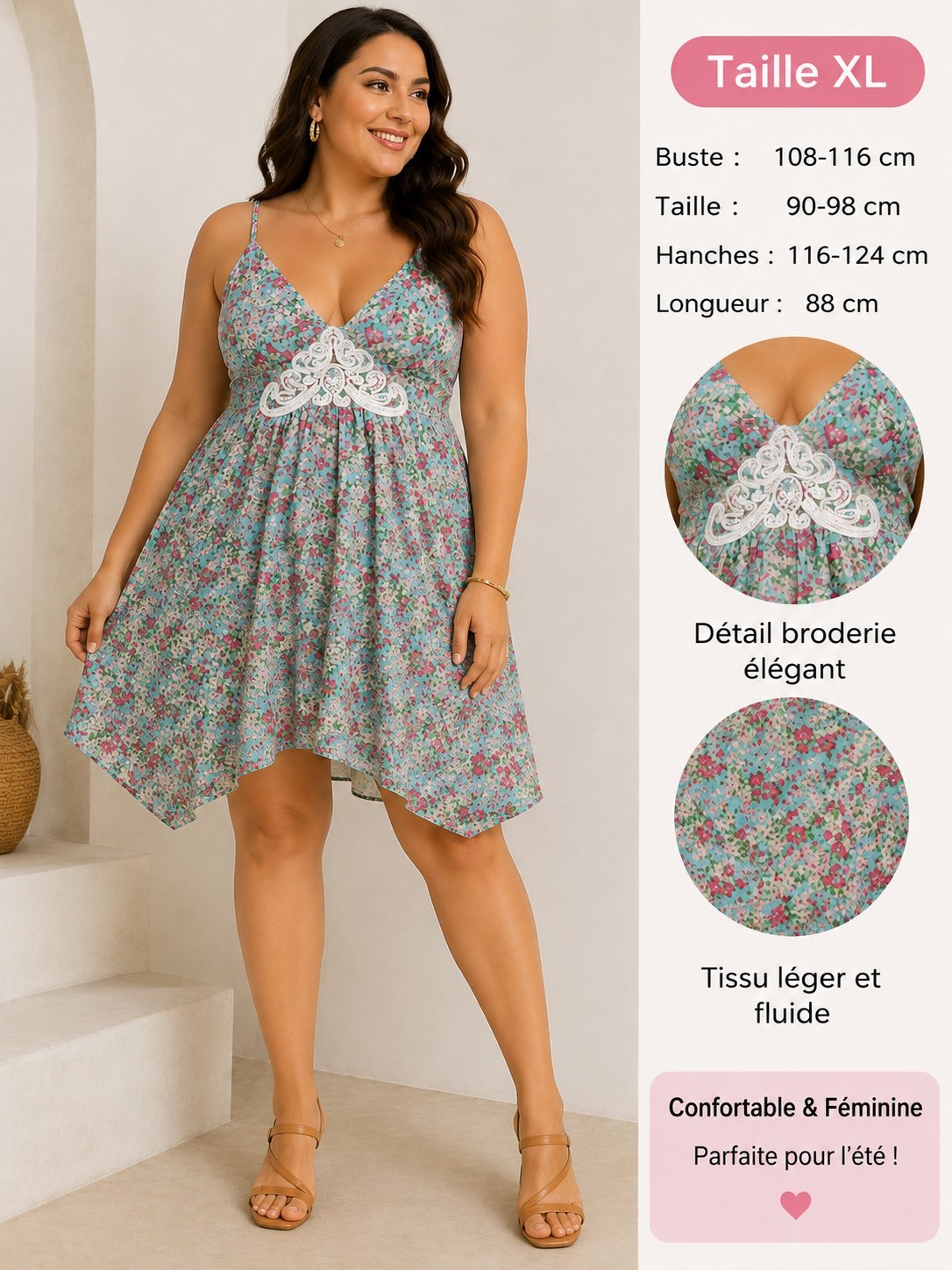 Robe bretelles foulard 
