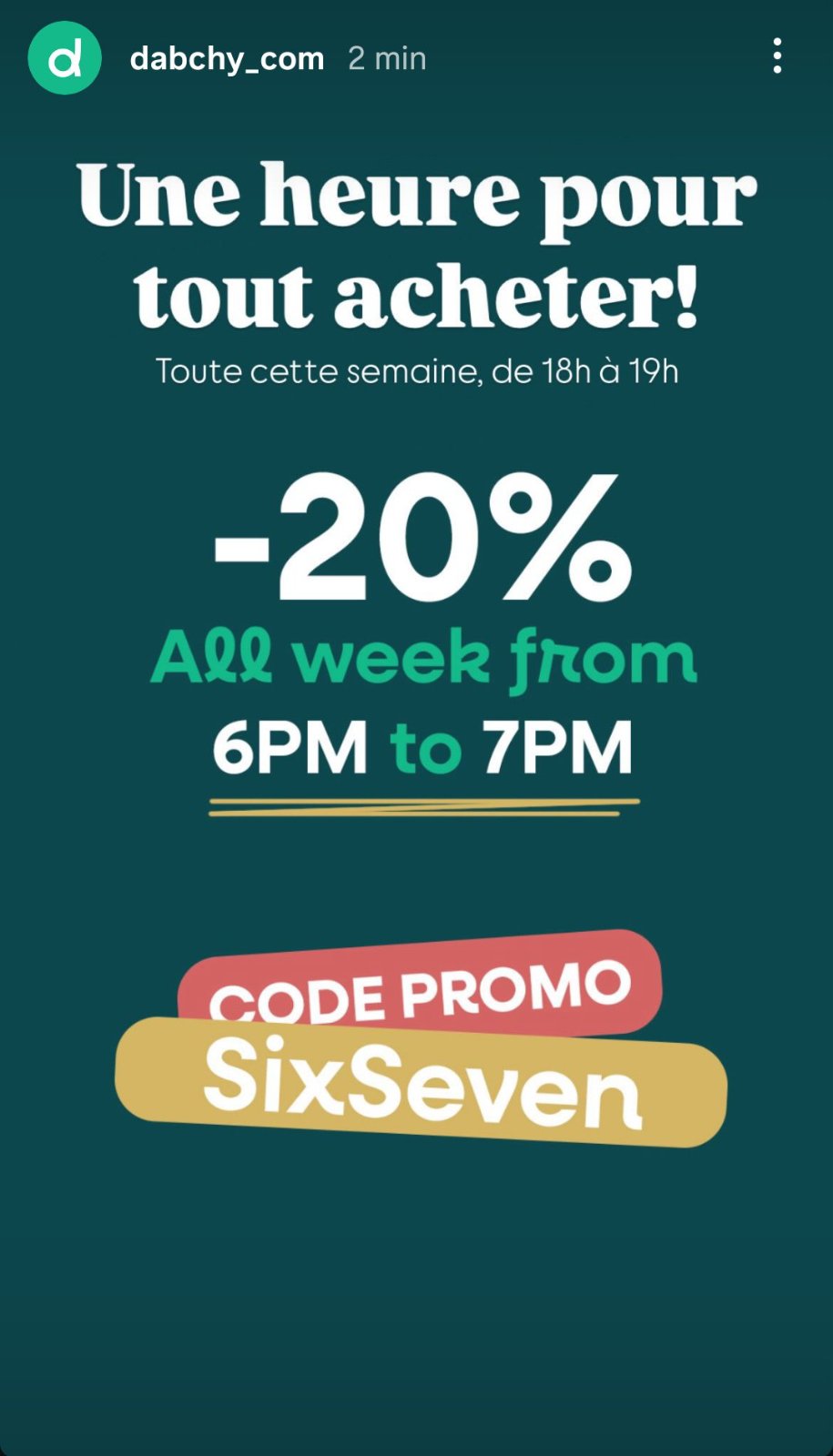 Une heure de promo profitez !